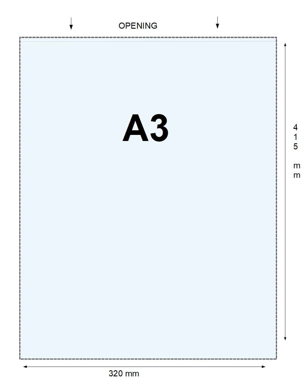 PVC Beschermhoes A3 ( 320 x 415 mm) set van 10 stuks - Afbeelding 2