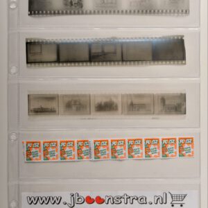 Din A4 set van 10 stuks transparante bladen 5 vakken( vakmaat 215 x 53 mm)voor o.a. tickets en negatieven