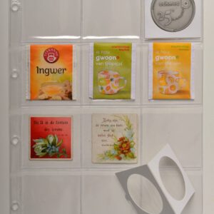 Din A4 set van 10 stuks transparante bladen 12 vakken (vakmaat 69 x 62 mm) voor o.a. munten