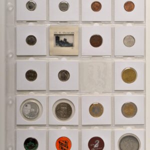 Din A4 set van 10 stuks transparante bladen 20 vakken (vakmaat 53 x 53 mm) voor o.a. munten en flippo's