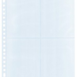 PP blad 4 vakken transparante bladen Din large set van 10 stuks, 23 gaats, geschikt voor o.a. ansichtkaarten en foto's A6
