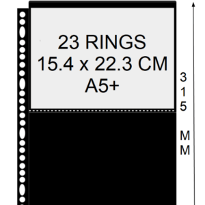 PP blad 2 vakken zwart 23 rings Din large set van 10 stuks voor A5 documenten en foto's